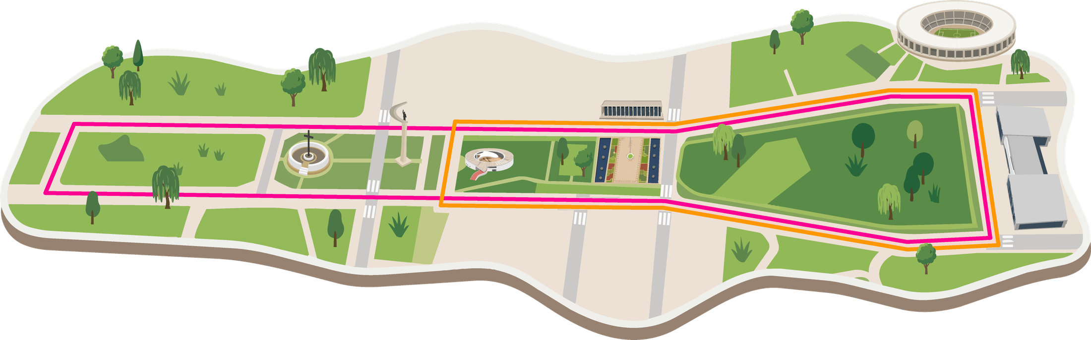 Mapa provisório do percurso